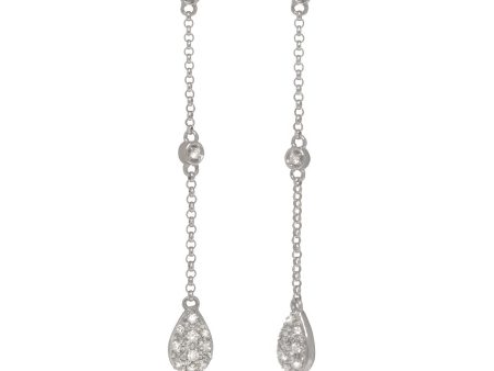 14k White Gold Drop Earrings on Sale