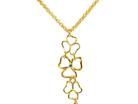 Goldtone Open Heart Pendant with Necklace Hot on Sale