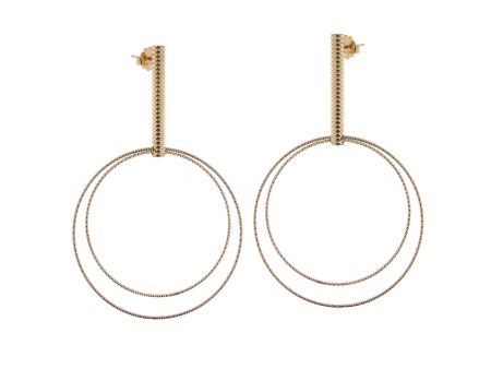 22k Gold Plated Sterling Silver Large Double Hoop Earrings Hot on Sale