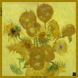 Van Gogh Sunflowers Silk Pocket Square 14  x 14  Hot on Sale