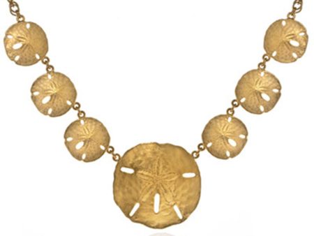 Goldtone Full Sand Dollar Necklace Hot on Sale