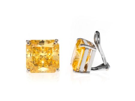 14K White Gold Canary Radiant Cut on Sale