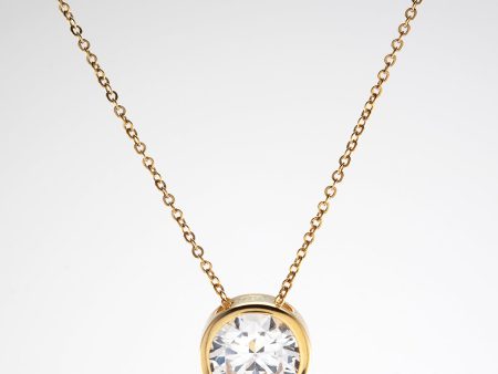 14k Yellow Gold CZ Bezel Chain Necklace Online