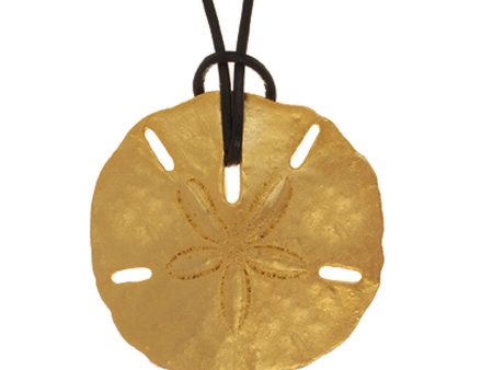 Sand Dollar Extra Large Disc On Leather Necklace Sale