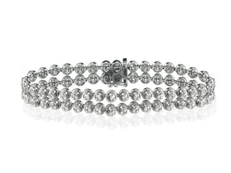 14K White Gold Double Row Bracelet Online Sale