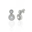 1.5 Carat Round CZ Sterling Silver Drop Earrings Online now