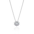 Cubic Zirconia Flower Set In Sterling Silver Online Sale