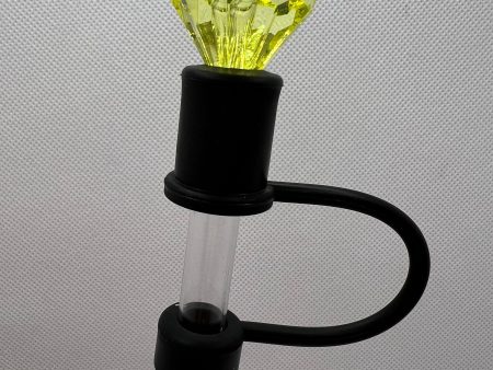 Yellow Diamond BLACK Base Straw Topper 10mm Online Sale