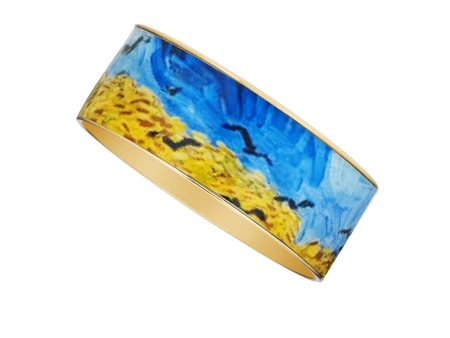 Van Gogh Wheatfield with Crows Goldtone Bangle Bracelet 1  Supply