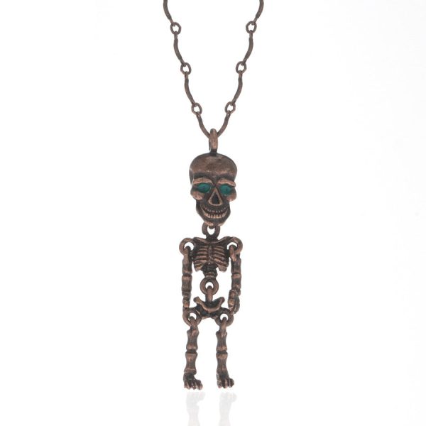 Copper Tone Skeleton Pendant Necklace Online Hot Sale