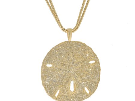 Goldtone Stardust Sand dollar Pendant 16  Supply