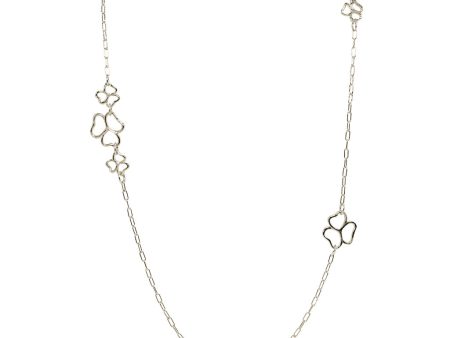 Silvertone Open Heart Necklace 30  Online