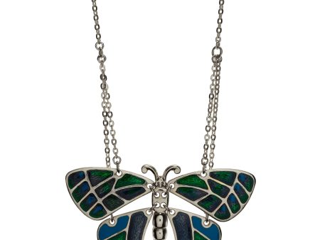 Silvertone Butterfly Pendant with 16  Chain Necklace Fashion