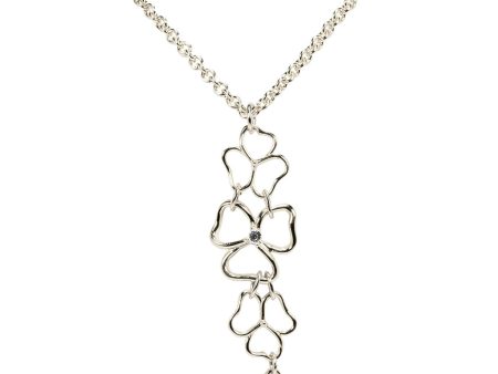 Silvertone Open Heart Pendant with Necklace For Cheap