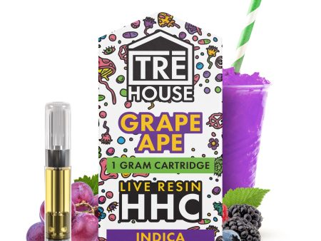 Tre House Live Resin Grape Ape HHC Cartridge - 1000mg Cheap