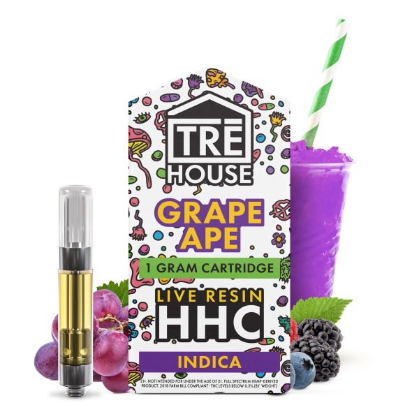 Tre House Live Resin Grape Ape HHC Cartridge - 1000mg Cheap