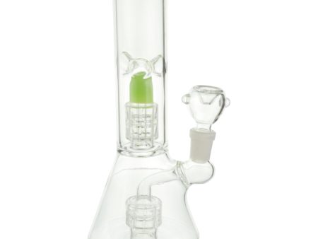 Color Tip Double Matrix Beaker Bong - 8 inches Discount