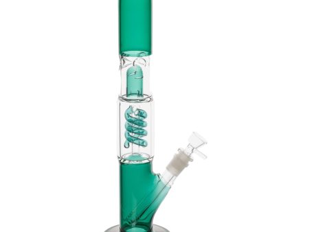 Coiled Straight Tube Bong - 14in Fashion