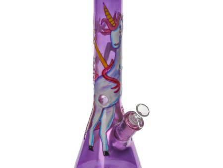 The Glowing Graphic Beaker Bong - 14in Sale