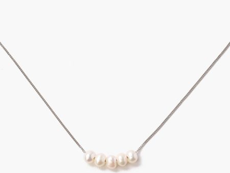 Silver Five Pearls Necklace Online Hot Sale