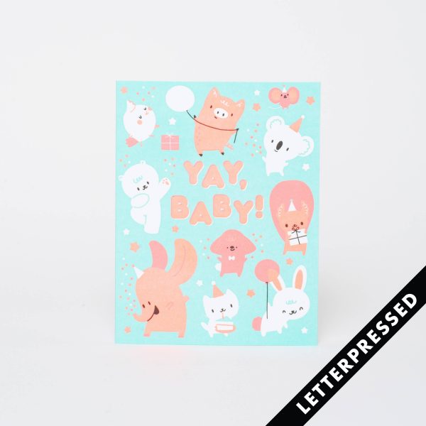 Baby Party Letterpress Card on Sale