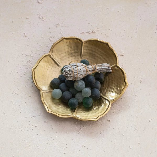 Chara Decorative Hammered Metal Flower Shaped Bowl Online