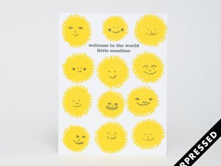 Welcome Sunshine Letterpress Card on Sale