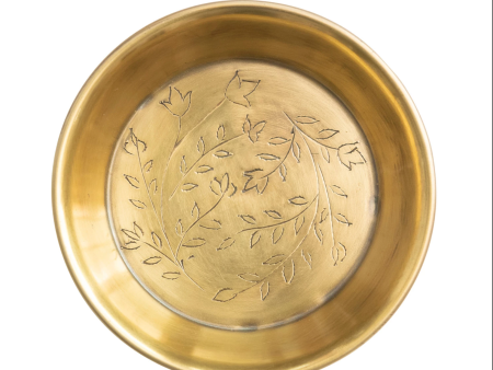 Metal Dish with Etched Floral Design Fashion