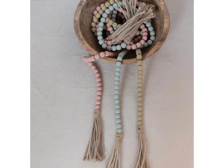 Vivi Wood Bead with Jute Tassels Online