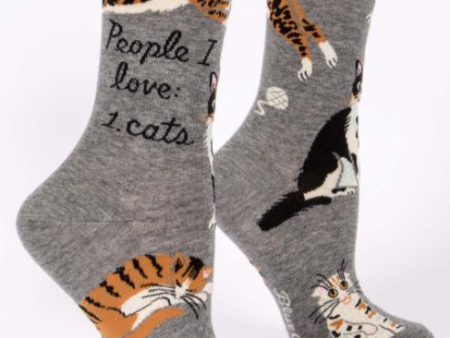 People I Love: Cats Women s Crew Socks Fashion