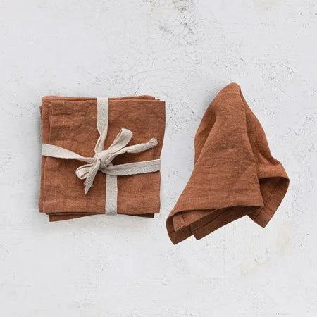 Stonewashed Linen Cocktail Napkins, Set of 4 For Discount