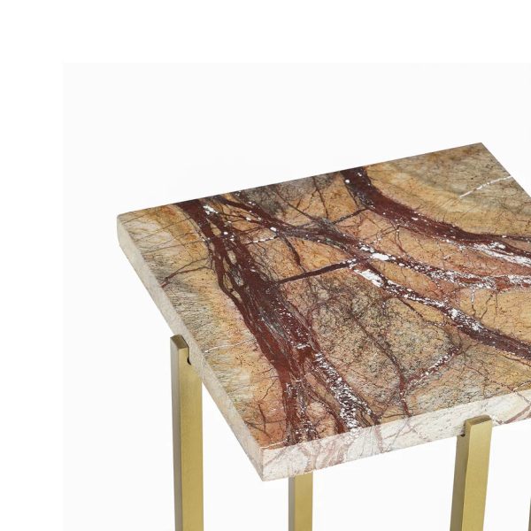 Sierra Marble and Iron Side Table Online Sale