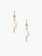 Stone and Pearl Drop Earrings For Discount