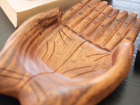 Carved Wood Open Hands Tray Cheap